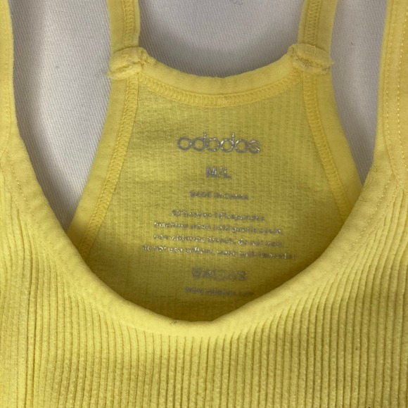Ododos Ribbed Crop Tank Neon Yellow Womens Size Medium/Large - Picture 3 of 5